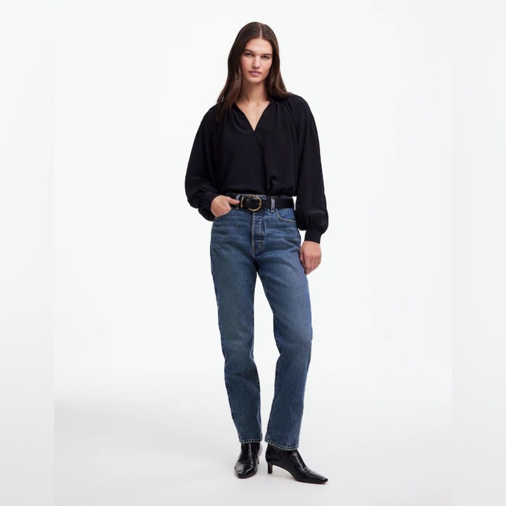 The '90s Straight Crop Jean in Concho Wash
